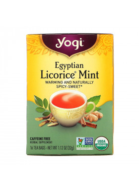 Yogi Tea, Egyptian Licorice Mint, Caffeine Free, 16 Tea Bags, 1.12 oz (32 g)