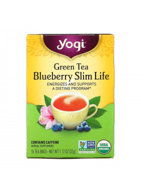 Yogi Tea, Green Tea Blueberry Slim Life, 16 Tea Bags, 1.12 oz (32 g)