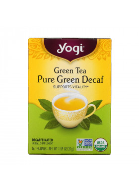 Yogi Tea, Green Tea, Pure Green Decaf, 16 Tea Bags, 1.09 oz (31 g)