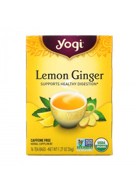 Yogi Tea, Lemon Ginger, Caffeine Free, 16 Tea Bags, 1.27 oz (36 g)