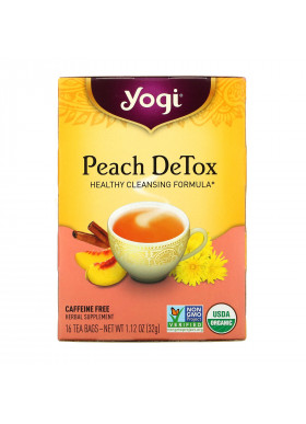 Yogi Tea, Peach DeTox, Caffeine Free, 16 Tea Bags, 1.12 oz (32 g)