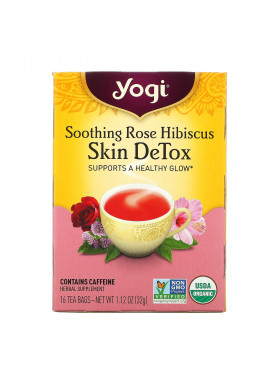 Yogi Tea, Skin DeTox, Soothing Rose Hibiscus, 16 Tea Bags, 1.12 oz (32 g)