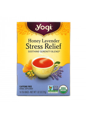 Yogi Tea, Stress Relief, Honey Lavender, Caffeine Free, 16 Tea Bags, 1.02 oz (29 g)