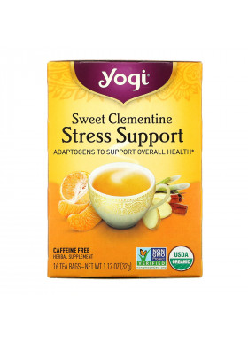 Yogi Tea, Stress Support, Sweet Clementine, Caffeine Free, 16 Tea Bags, 1.12 oz (32 g)