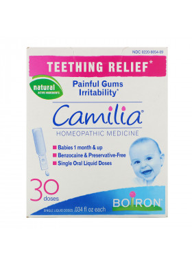 Boiron, Camilia, Teething Relief, 30 Single Liquid Doses, .034 fl oz Each