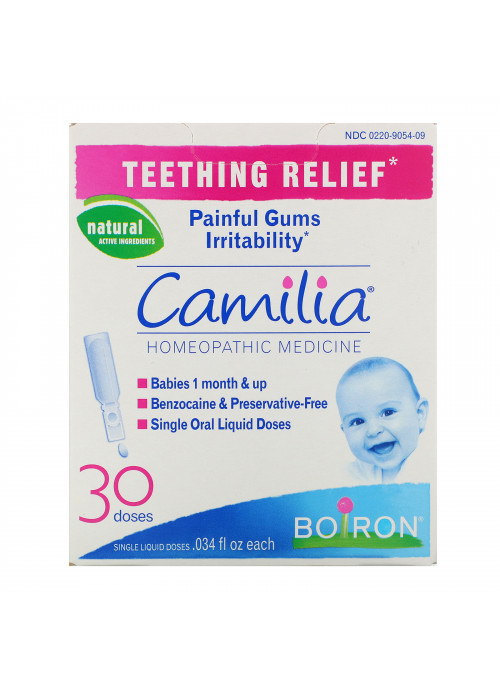 Boiron, Camilia, Teething Relief, 30 Single Liquid Doses, .034 fl oz Each