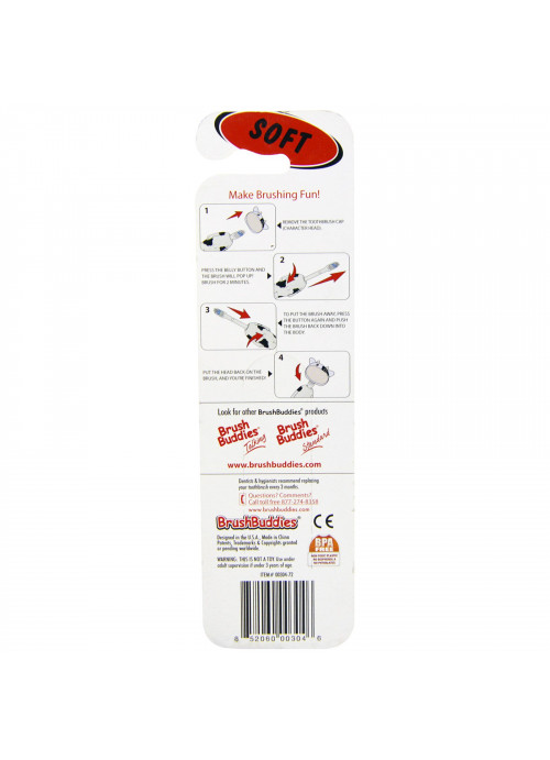 Brush Buddies, Poppin', Milky Wayne Cow, Soft, 1 Toothbrush