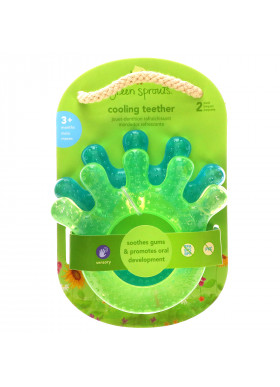 Green Sprouts, Cooling Teether, 3+ Months, Blue, 2 Pack