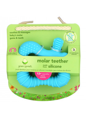 Green Sprouts, Molar Teether, 12+ Months, Aqua, 1 Teether