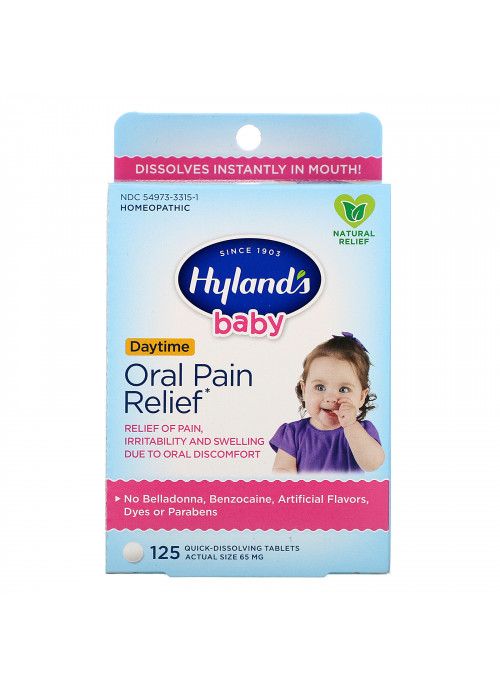 Hyland's, Baby, Oral Pain Relief Daytime, 125 Quick-Dissolving Tablets