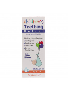 NatraBio, Children's Teething Relief, Non-Alcohol Formula, Liquid, 1 fl oz (30 ml)