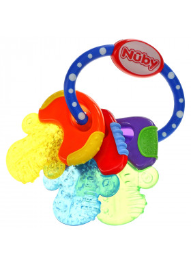 Nuby, Soothing Teether, IcyBite Keys, 3+ Months, Blue, 1 Teether