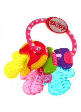 Nuby, Soothing Teether, IcyBite Keys, 3+ Months, Pink, 1 Teether