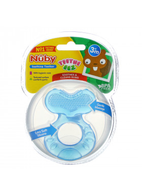 Nuby, Teethe Eez, Soothing Teether, 3+ Months, Blue, 2 Piece Set