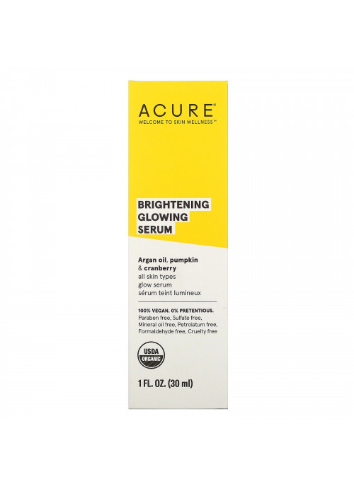 Acure, Brilliantly Brightening, Glowing Serum, 1 fl oz (30 ml)