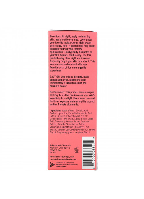 Advanced Clinicals, 10% Glycolic Serum, 1.75 fl oz (52 ml)