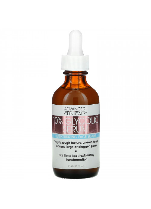 Advanced Clinicals, 10% Glycolic Serum, 1.75 fl oz (52 ml)