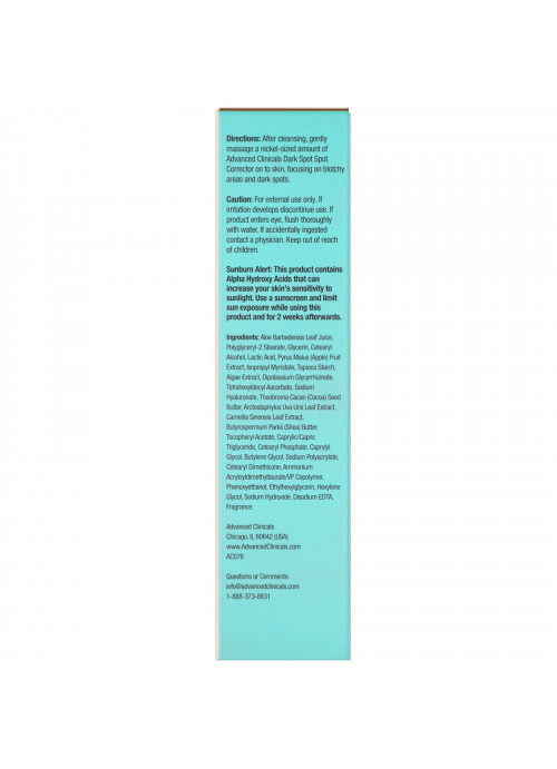 Advanced Clinicals, Dark Spot, Spot Corrector, 4 fl oz (118 ml)