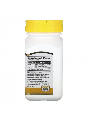 21st Century, Folic Acid, 800 mcg, 180 Easy to Swallow Tablets