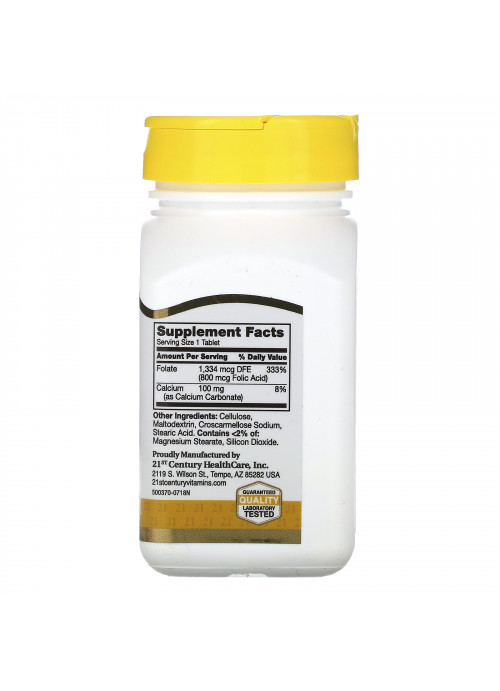 21st Century, Folic Acid, 800 mcg, 180 Easy to Swallow Tablets
