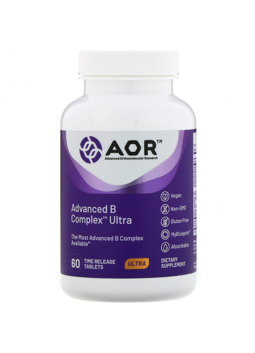 Advanced Orthomolecular Research AOR, Advanced B Complex Ultra, 60 Time Release Tablets