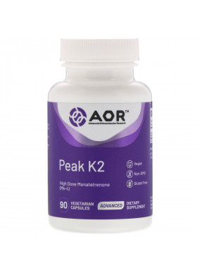 Advanced Orthomolecular Research AOR, Peak K2, 90 Vegetarian Capsules