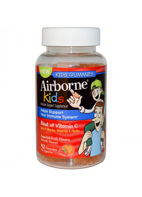 AirBorne, Kids, Blast of Vitamin C,  For Ages 4+, Assorted Fruit Flavors, 42 Gummies