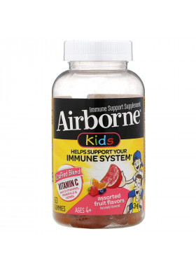 AirBorne, Kids, Immune Support Supplement, Ages 4+, Assorted Fruit Flavors, 63 Gummies