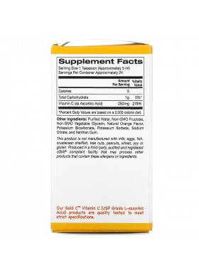 California Gold Nutrition, Children's Liquid Gold Vitamin C, USP Grade, Tart Orange Flavor, 4 fl oz (118 ml)