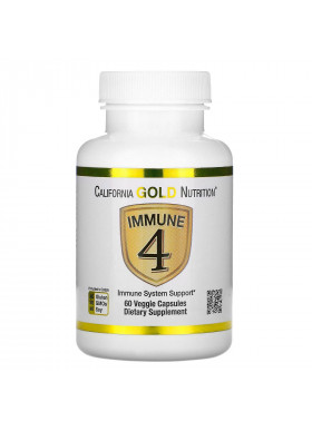 California Gold Nutrition, Immune 4, Immune System Support, 60 Veggie Capsules