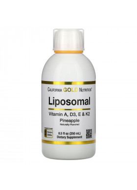 California Gold Nutrition, Liposomal Vitamin A, D3, E & K2, Pineapple, 8.5 fl oz (250 ml)