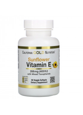 California Gold Nutrition, Sunflower Vitamin E, with Mixed Tocopherols, 400 IU, 90 Veggie Softgels