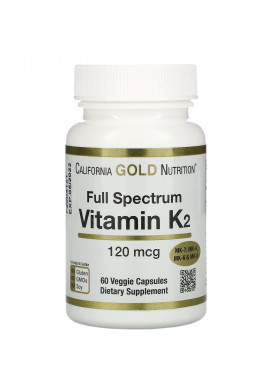 California Gold Nutrition, Vitamin K2 (as MK-4, MK-6, MK-7, MK-9), 120 mcg, 60 Veggie Capsules