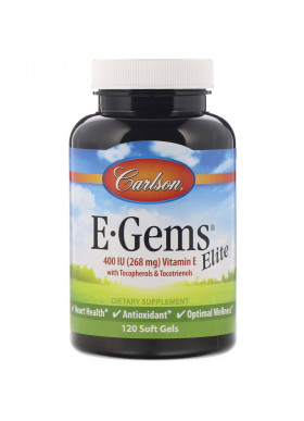 Carlson Labs, E-Gems Elite, Vitamin E, 268 mg (400 IU), 120 Soft Gels