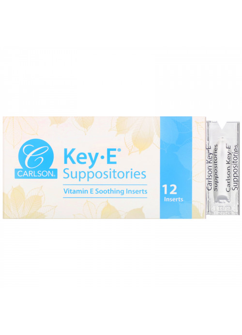 Carlson Labs, Key-E Suppositories, 12 Inserts