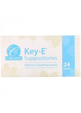 Carlson Labs, Key•E Suppositories, 24 Soothing Inserts