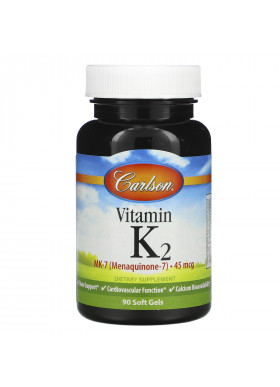 Carlson Labs, Vitamin K2 MK-7, 45 mcg, 90 Soft Gels