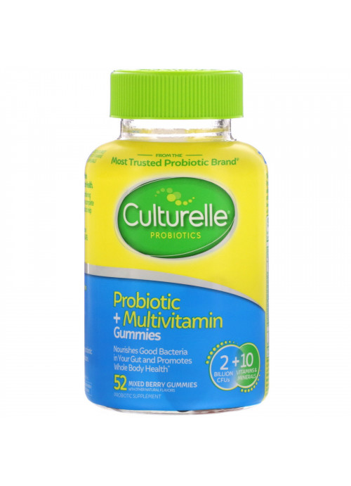 Culturelle, Probiotic + Multivitamin Gummies, Mixed Berry, 2 Billion CFUs, 52 Gummies