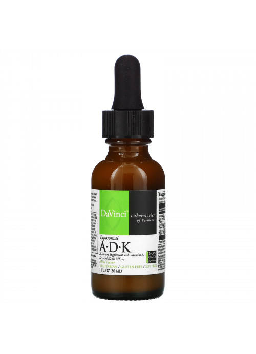 DaVinci Laboratories of Vermont, Liposomal A.D.K, Mint, 1 fl oz (30 ml)