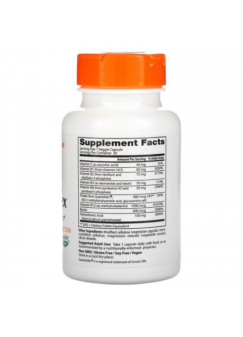 Doctor's Best, Fully Active B Complex with Quatrefolic, 30 Veggie Caps