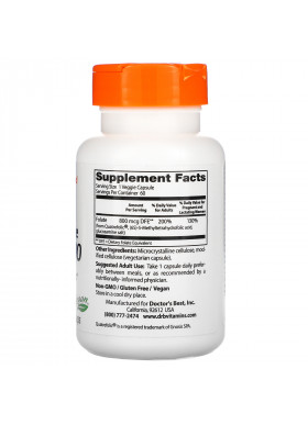 Doctor's Best, Fully Active Folate 800, 800 mcg, 60 Veggie Caps
