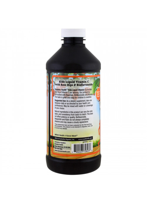 Dynamic Health  Laboratories, Liquid Vitamin C for Kids  Natural Citrus Flavors, 333 mg, 16 fl oz (473 ml)