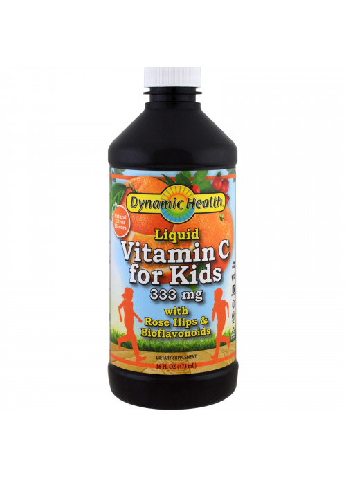 Dynamic Health  Laboratories, Liquid Vitamin C for Kids  Natural Citrus Flavors, 333 mg, 16 fl oz (473 ml)