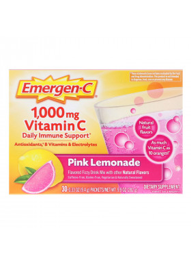 Emergen-C, 1,000 mg Vitamin C Daily Immune Support, Pink Lemonade, 30 Packets, 0.33 oz (9.4 g) Each