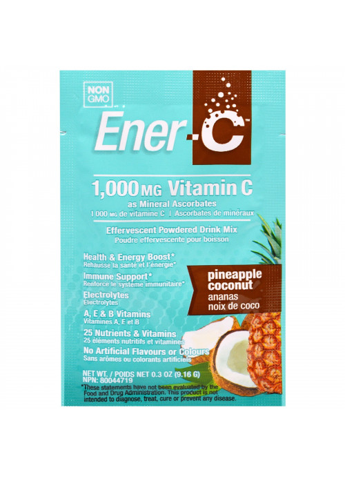 Ener-C, Vitamin C, Effervescent Powdered Drink Mix, Pineapple Coconut, 30 Packets, 9.7 oz (274.8 g)