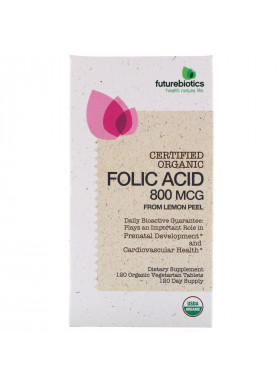 FutureBiotics, Folic Acid From Lemon Peel, 800 mcg, 120 Organic Vegetarian Tablets