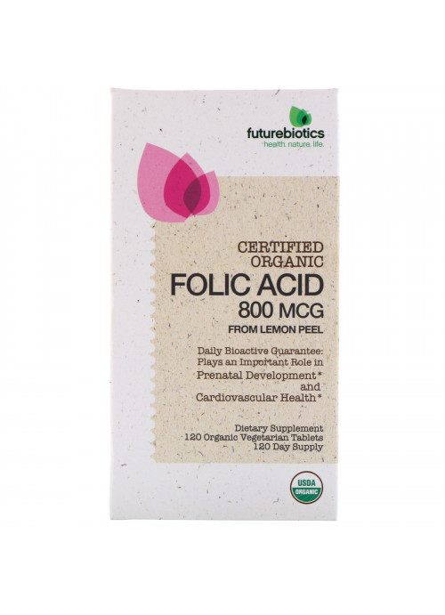 FutureBiotics, Folic Acid From Lemon Peel, 800 mcg, 120 Organic Vegetarian Tablets