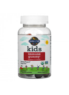 Garden of Life, Kid's Immune Gummy + Vitamin C, D & Zinc, Cherry, 60 Vegetarian Gummies