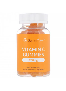 GummYum!, Vitamin C Gummies, Natural Tart Orange Flavor, 250 mg, 60 Gummies