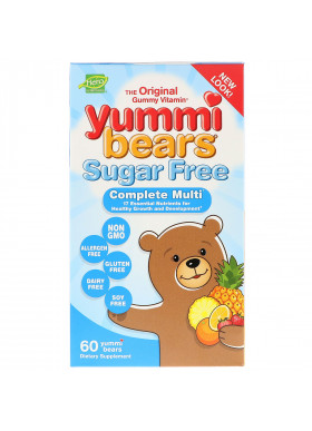 Hero Nutritional Products, Yummi Bears, Complete Multi, Sugar Free, Natural Strawberry, Orange and Pineapple Flavors, 60 Yummi Bears